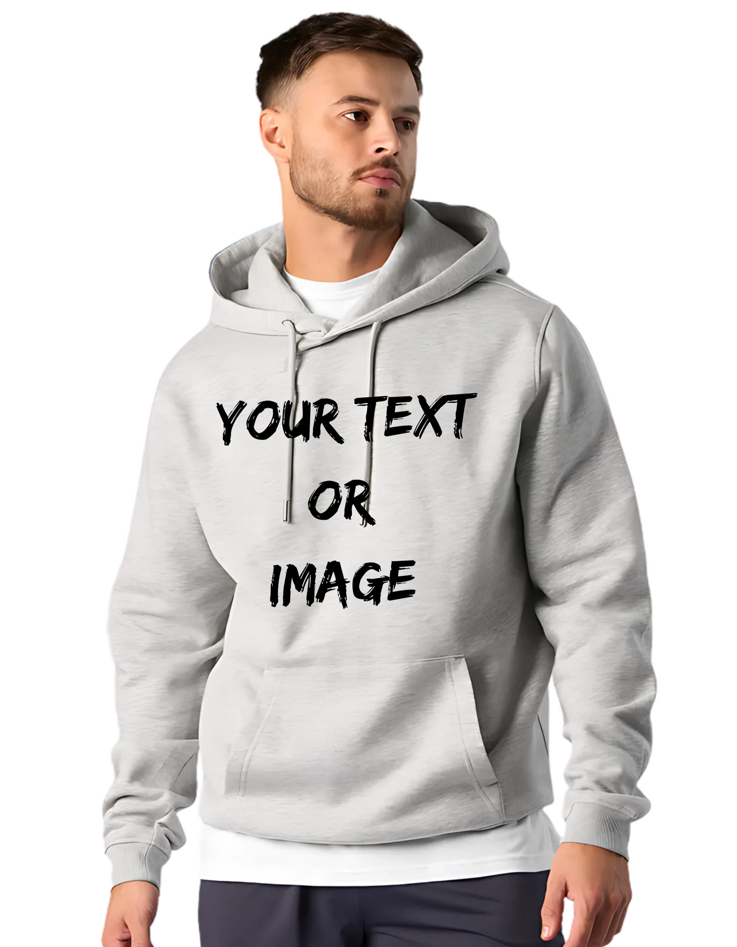 Lezoir Customize Grey Hoodie Unisex