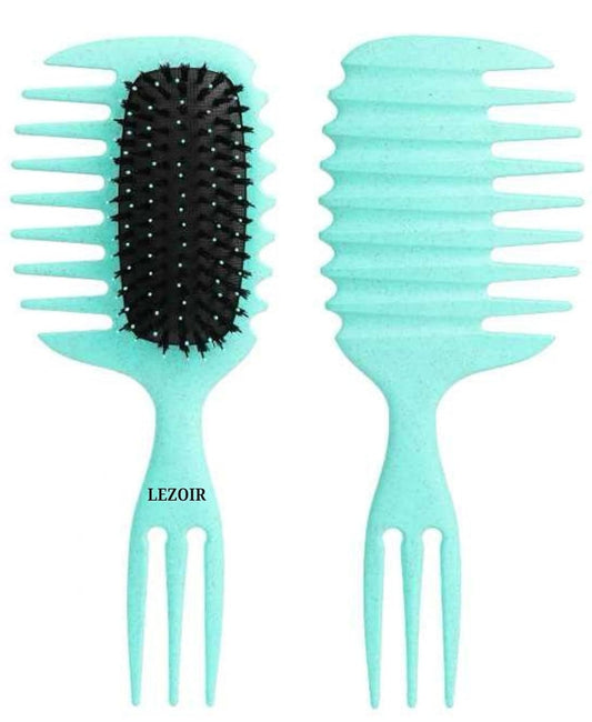 Lezoir 1st time in India Patented Wide-Tooth Detangling Hair Brush, Mint Green, Double-Sided with Bristles