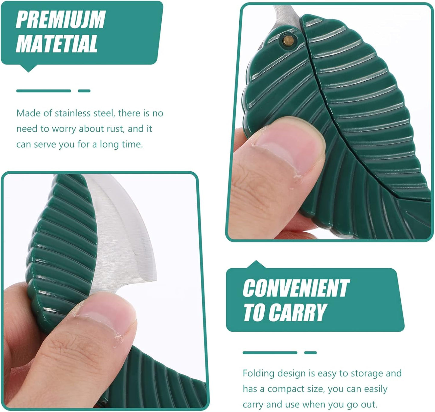 2 Packs Of Green Leaf Key Chain Multi -Function Pocket Outdoor Multi -Function Tool Key Accessories