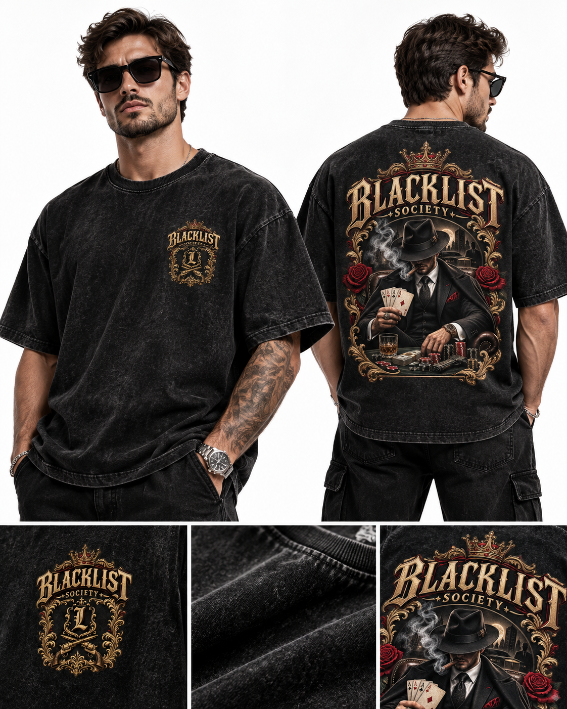 Blacklist Society Oversized Acid Wash T-Shirt