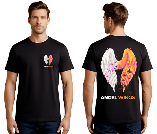 Lezoir™ Angel wings Cotton Black Unisex T-Shirt