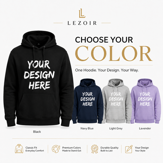 Custom Hoodie for Men & Women – Personalized Photo, Text & Logo Printed Hoodie by Lezoir
