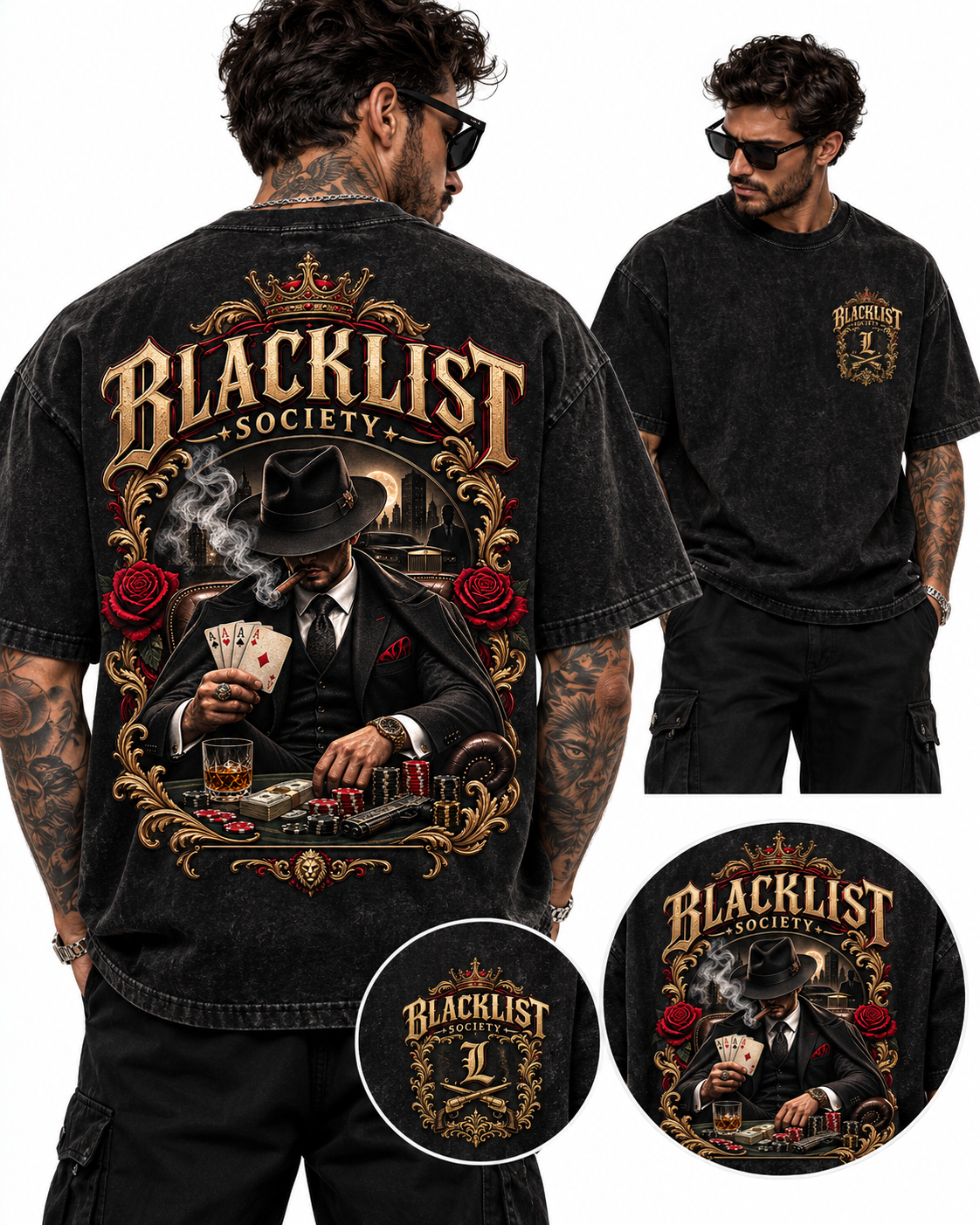 Blacklist Society Oversized Acid Wash T-Shirt