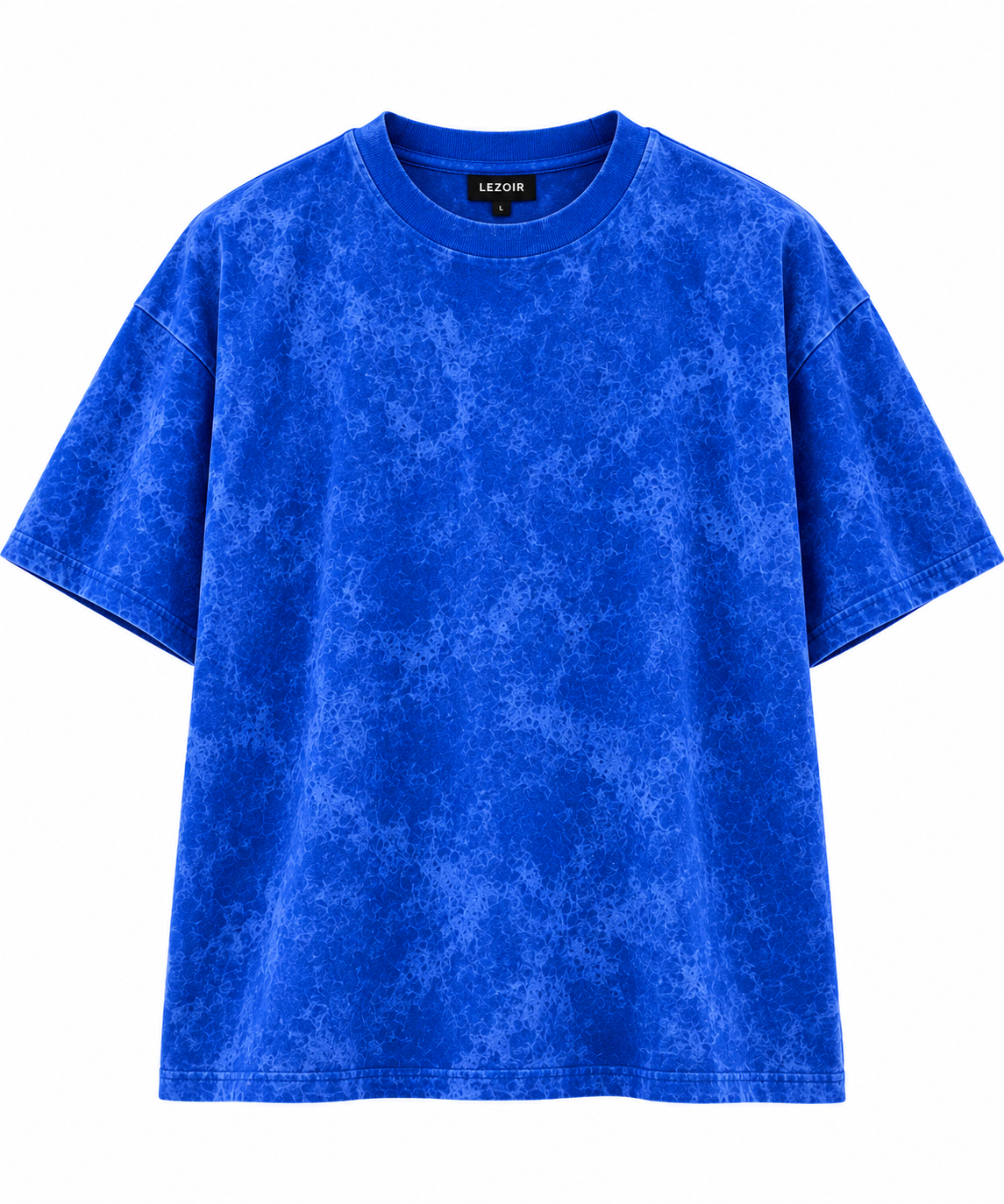 Lezoir Royal blue Acid-Wash Oversized T-Shirt