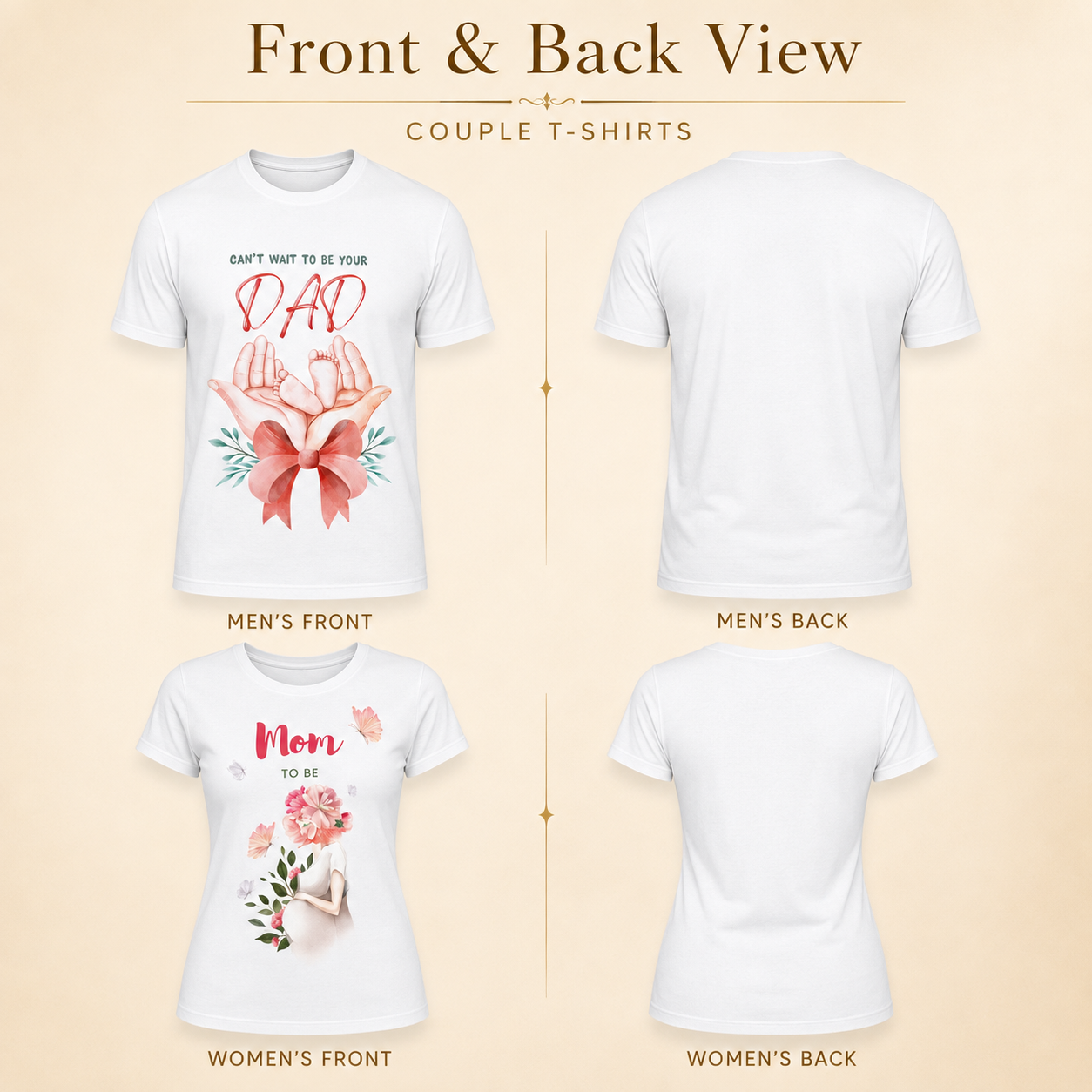 Dad To Be & Mom To Be Matching Couple T-Shirts