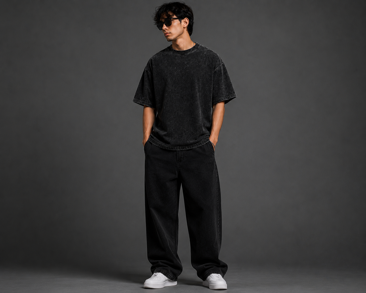 Plain Oversized Acid Wash T-Shirt – Unisex Streetwear