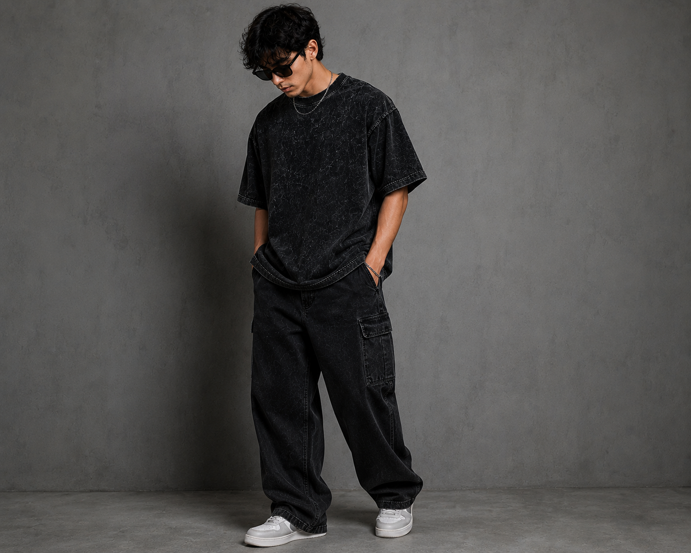 Plain Oversized Acid Wash T-Shirt – Unisex Streetwear