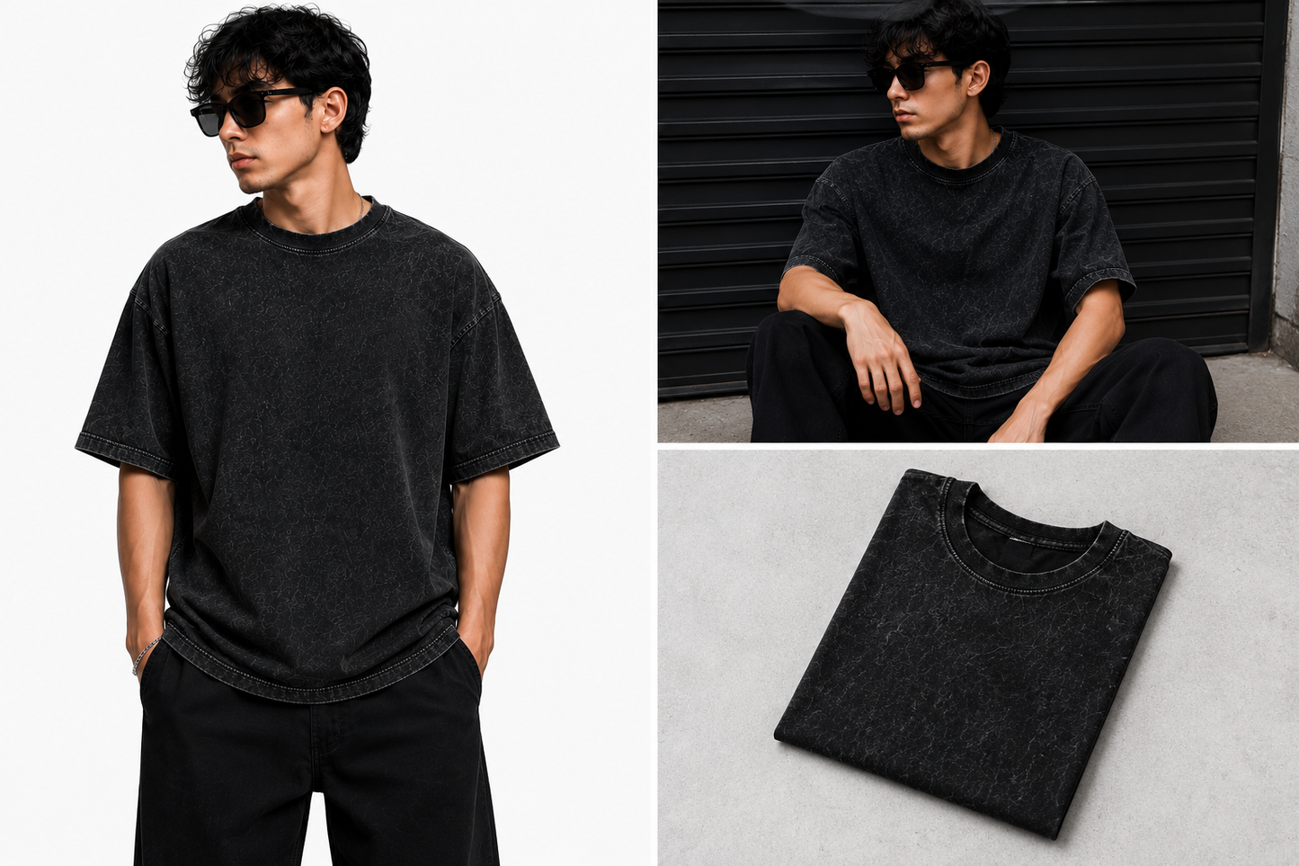 Plain Oversized Acid Wash T-Shirt – Unisex Streetwear