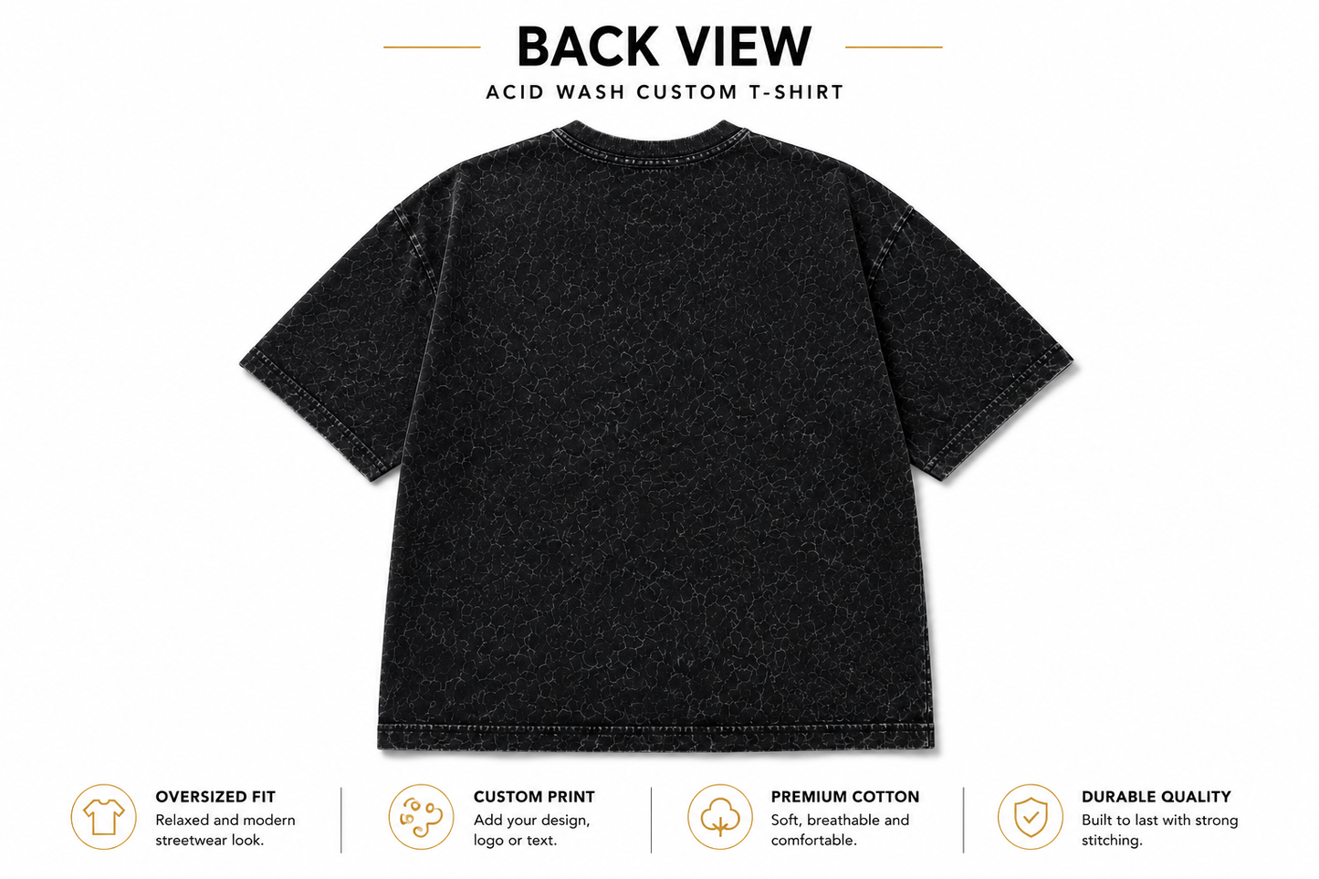 Custom Oversized Acid Wash T-Shirt | Upload Your Design | Lezoir