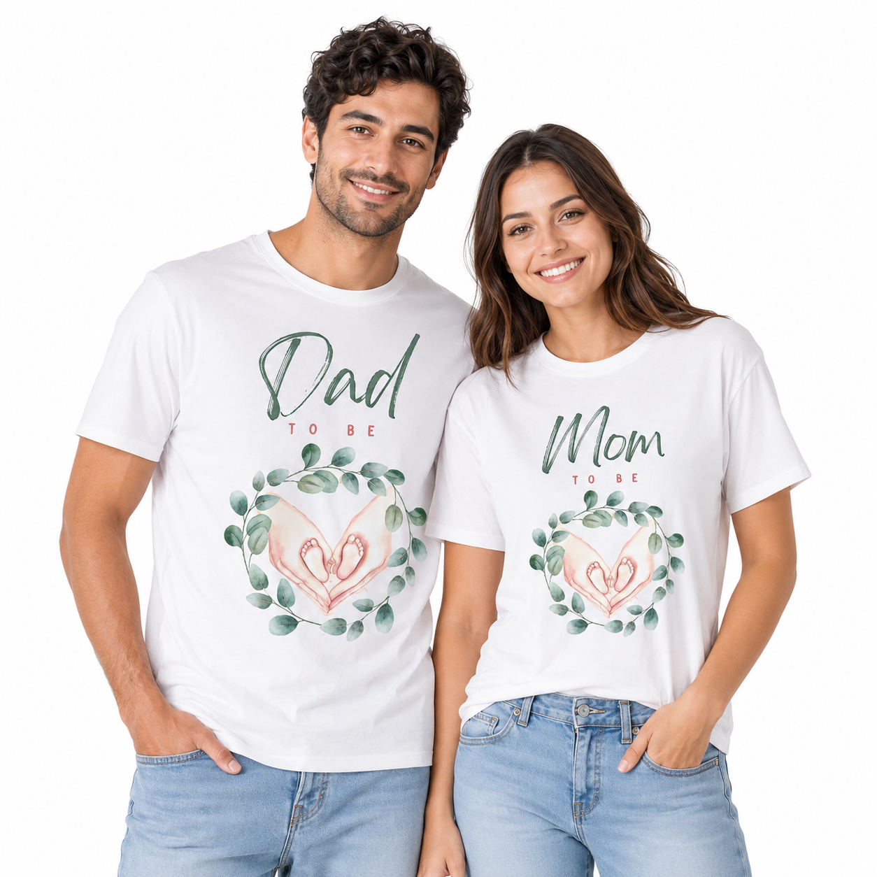 Dad To Be & Mom To Be Matching Couple T-Shirts | Lezoir