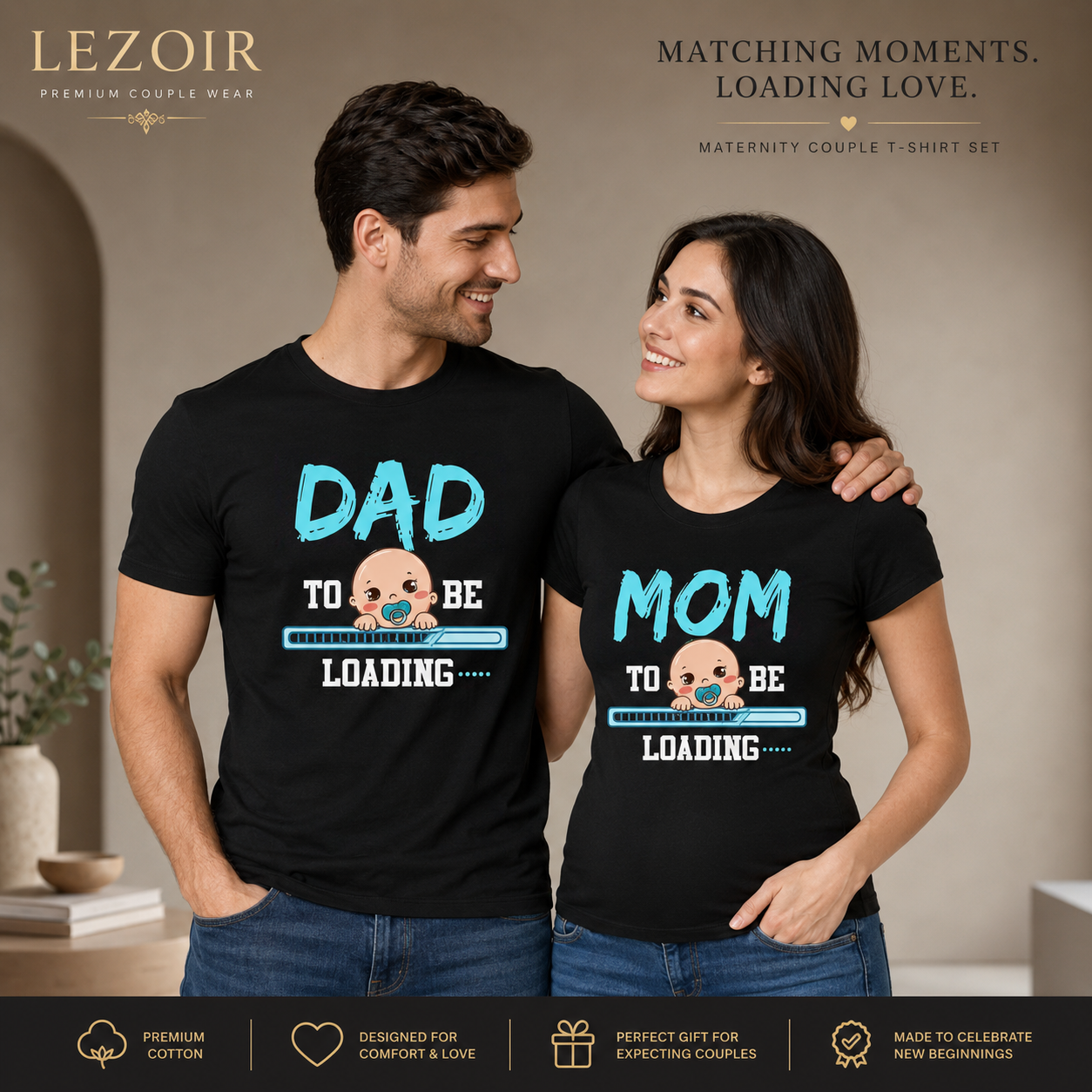 Dad To Be & Mom To Be Loading Couple T-Shirts