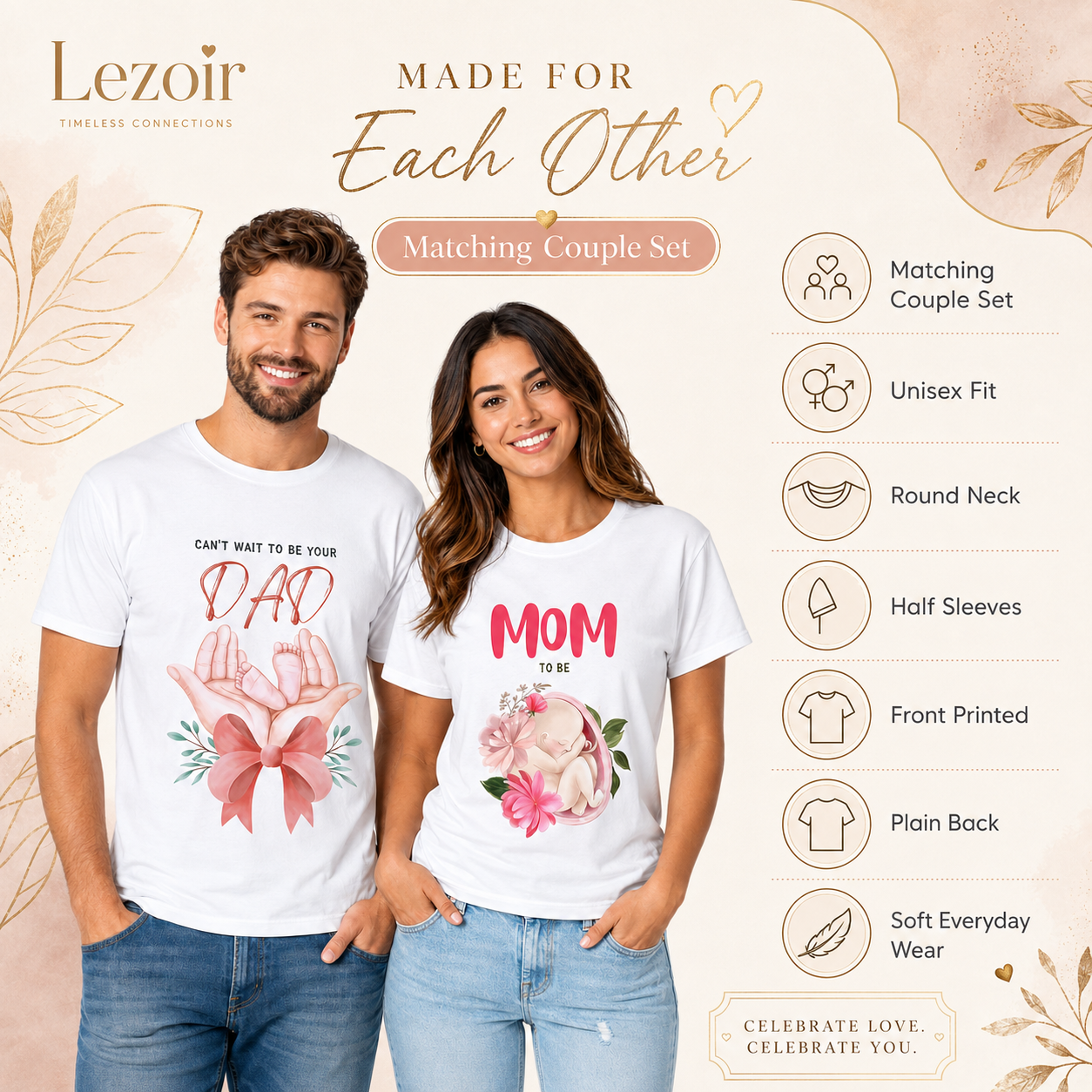 Dad To Be & Mom To Be Unisex Couple T-Shirts