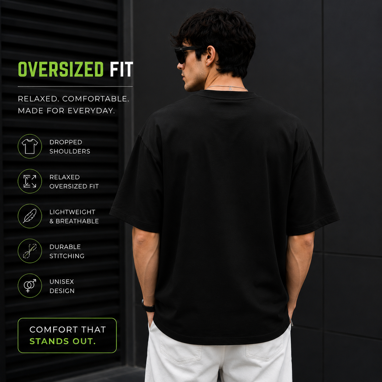Custom Oversized Black T-Shirt | Upload Your Image, Logo or Text | Premium Unisex Streetwear | Lezoir