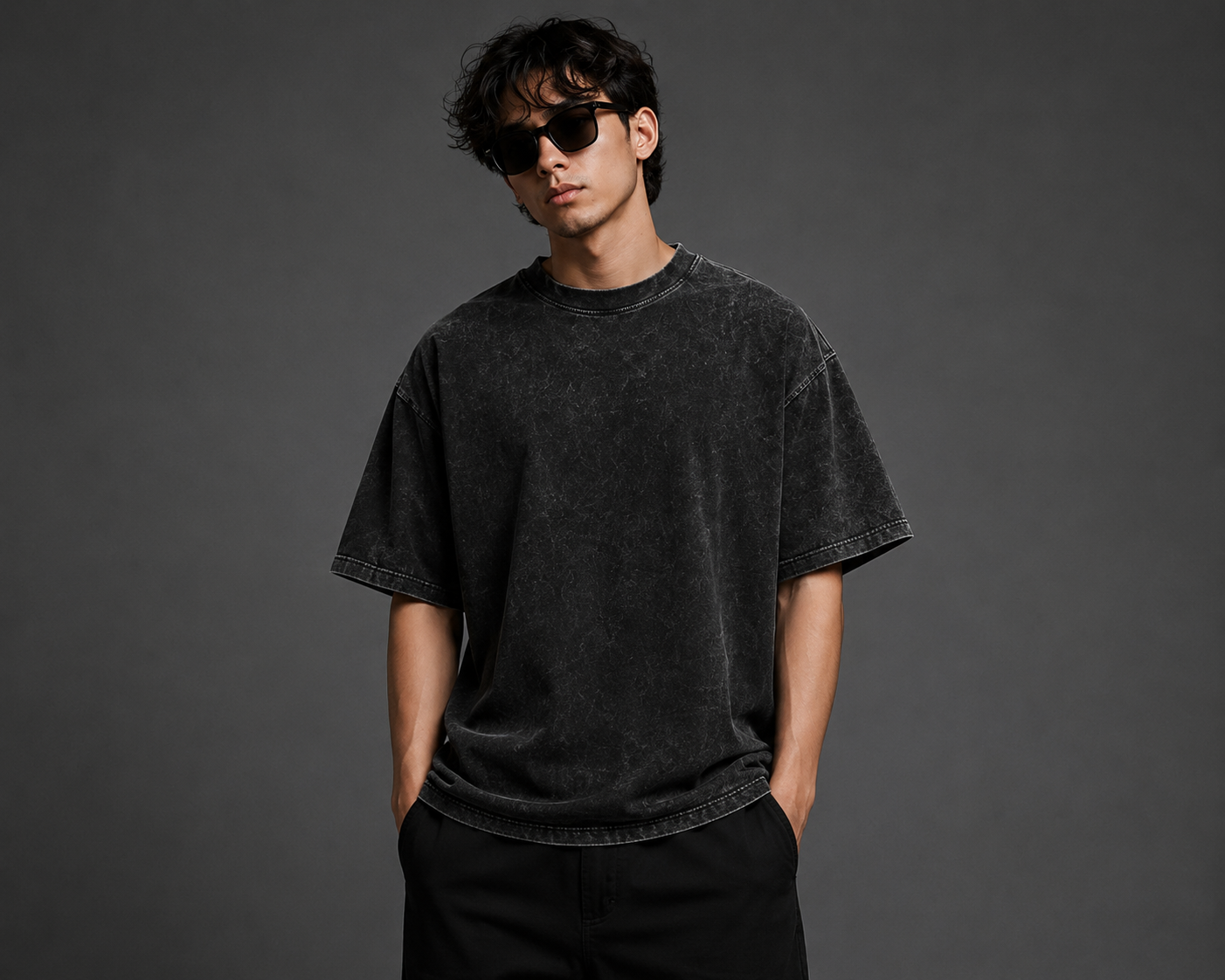 Plain Oversized Acid Wash T-Shirt – Unisex Streetwear