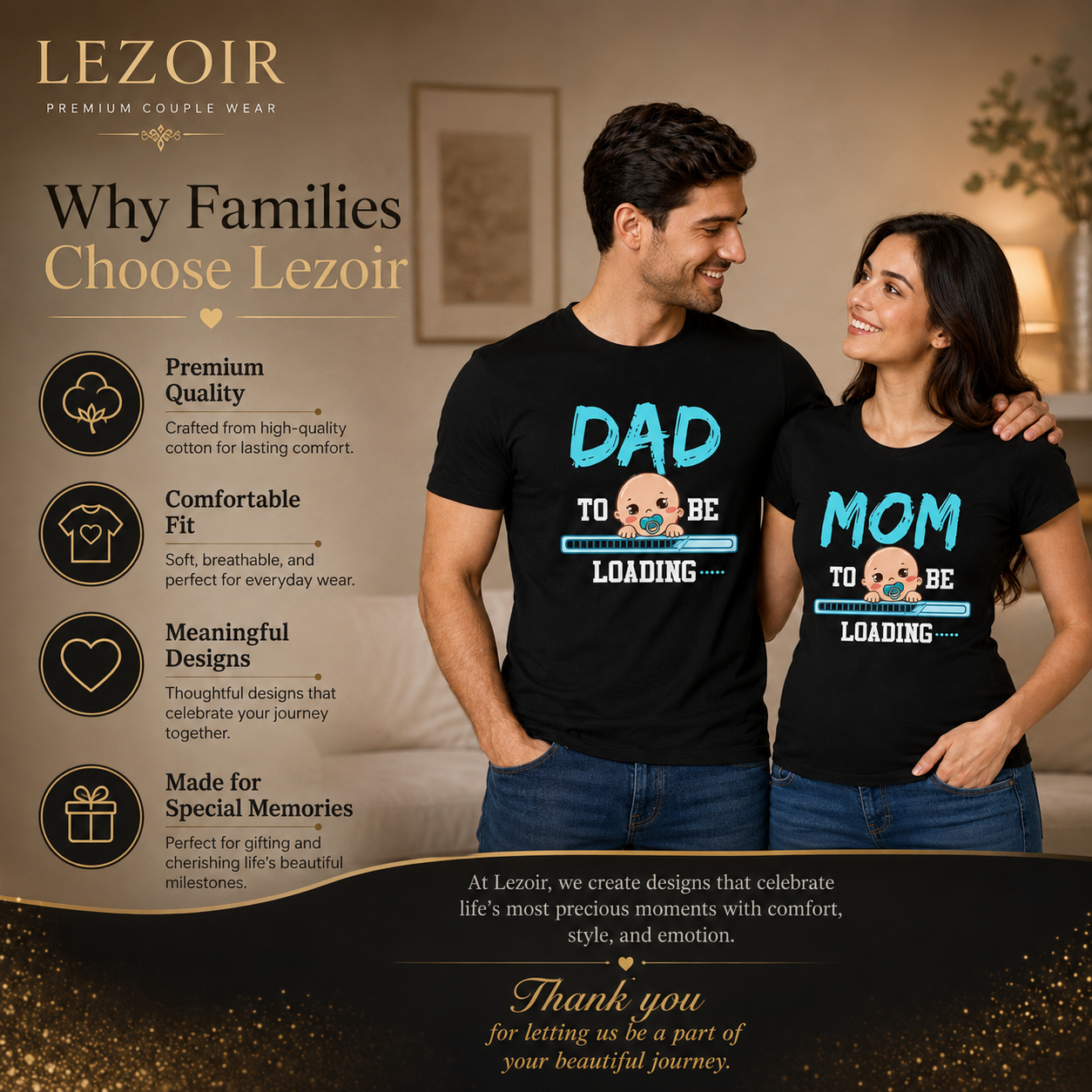 Dad To Be & Mom To Be Loading Couple T-Shirts