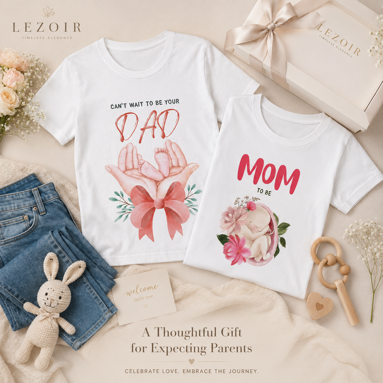 Dad To Be & Mom To Be Unisex Couple T-Shirts