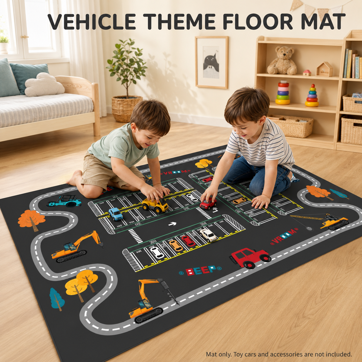 Lezoir Kids Play Mat 80x120 cm | Foldable Road Traffic Carpet for Kids | Play Mat for Boys & Girls | Soft Indoor Activity Floor Mat for Bedroom & Playroom (P2)