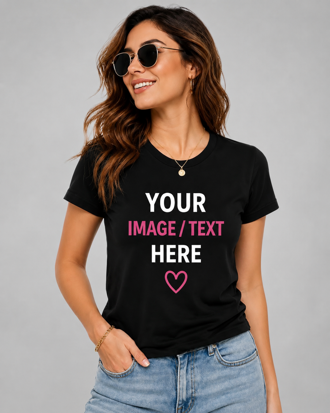 Women Custom T-Shirt | Personalized Photo, Text & Logo Print Tee | Cotton Regular Fit | Lezoir