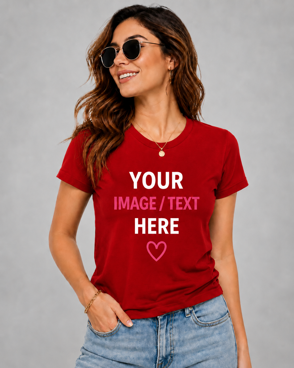 Women Custom T-Shirt | Personalized Photo, Text & Logo Print Tee | Cotton Regular Fit | Lezoir