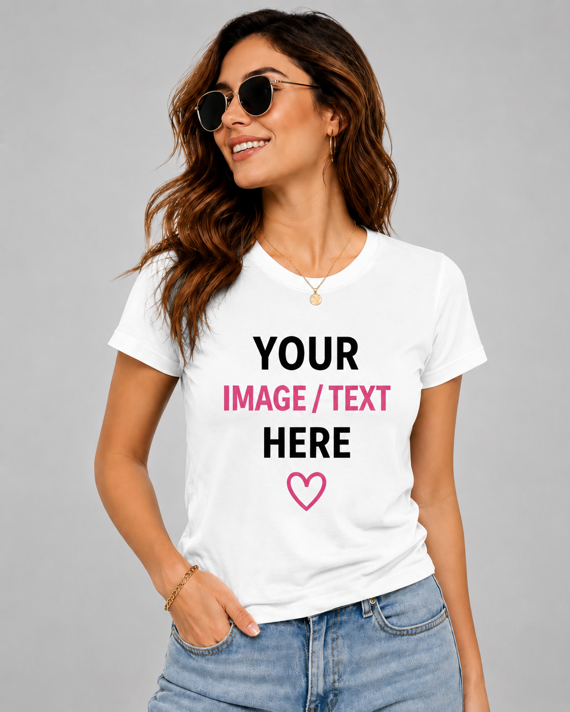 Women Custom T-Shirt | Personalized Photo, Text & Logo Print Tee | Cotton Regular Fit | Lezoir