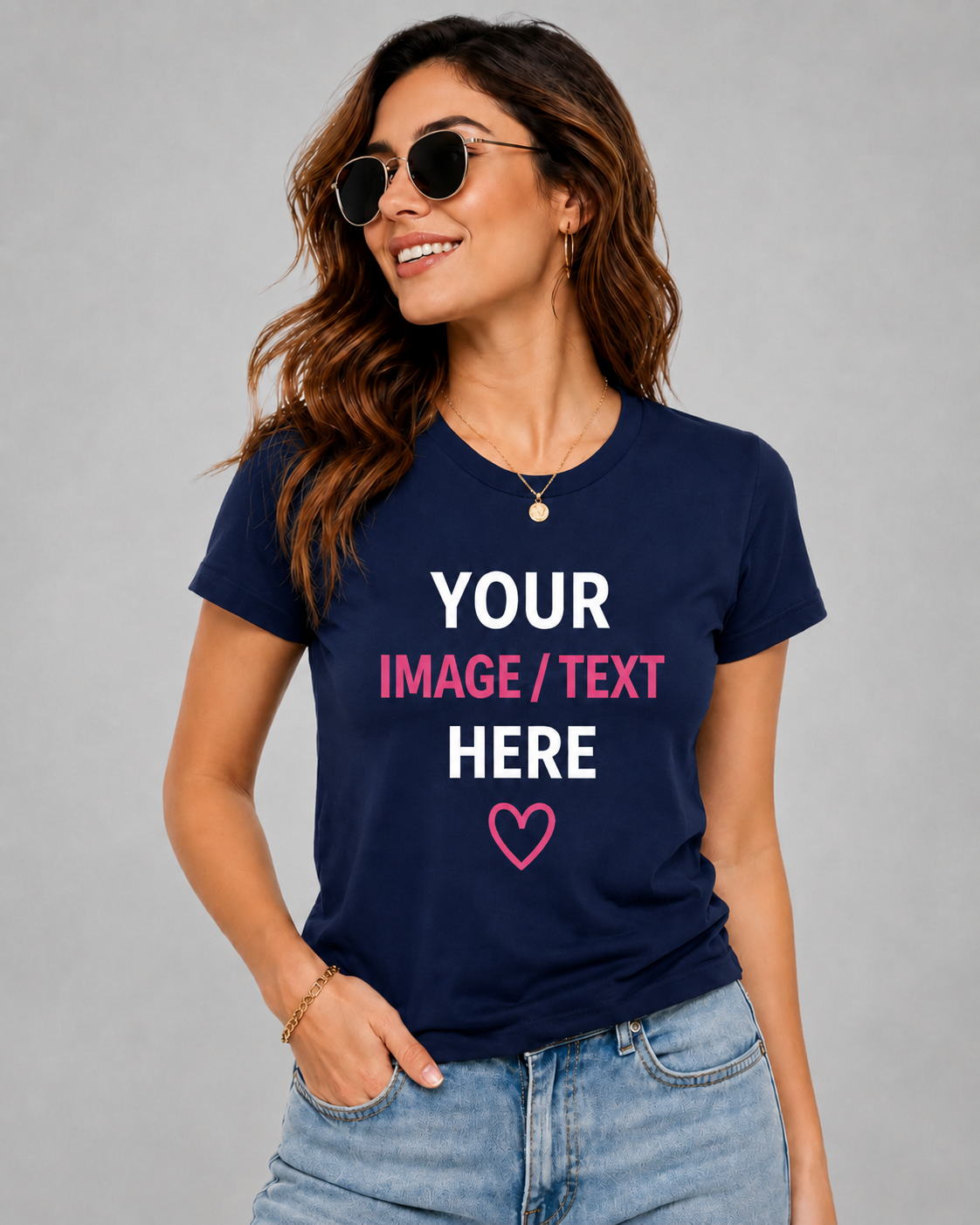 Women Custom T-Shirt | Personalized Photo, Text & Logo Print Tee | Cotton Regular Fit | Lezoir
