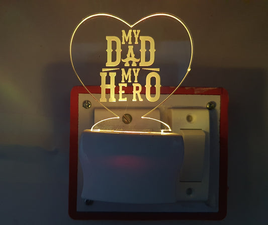 3D ”My Dad My Hero ” Beautifully Colour Changing Lamp