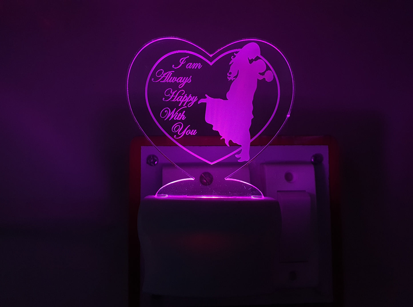 3D ” HAPPY LOVE ” Beautifully Colour Changing Lamp