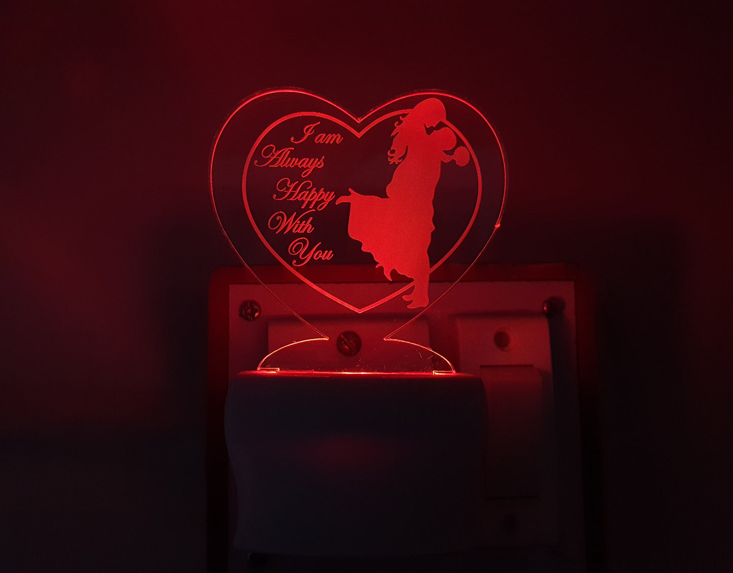 3D ” HAPPY LOVE ” Beautifully Colour Changing Lamp