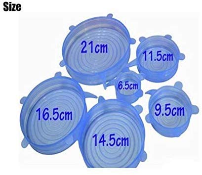 Set of 6 Pcs Silicone Stretch Lids