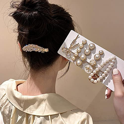 6 Piece Korean Style Pearl Barrettes Women's Set Hairpin