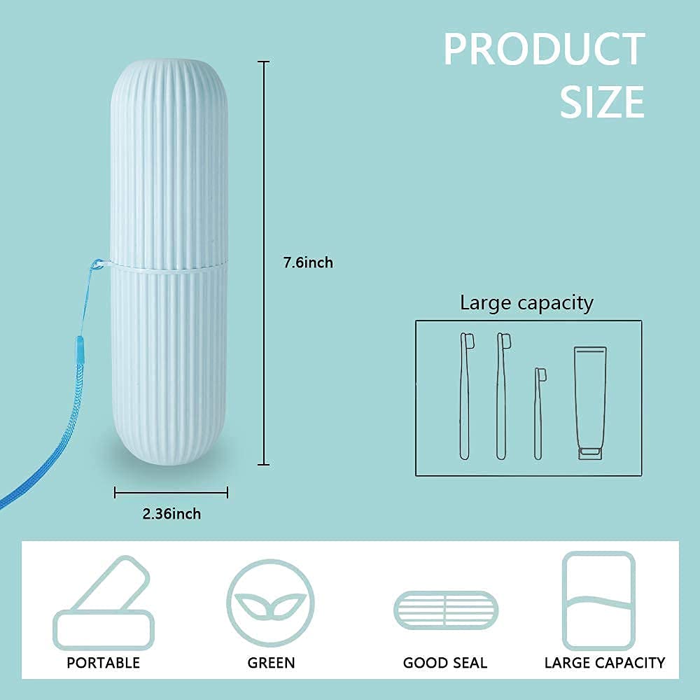 Set of 2 Portable Travel Toothbrush & Toothpaste Holder