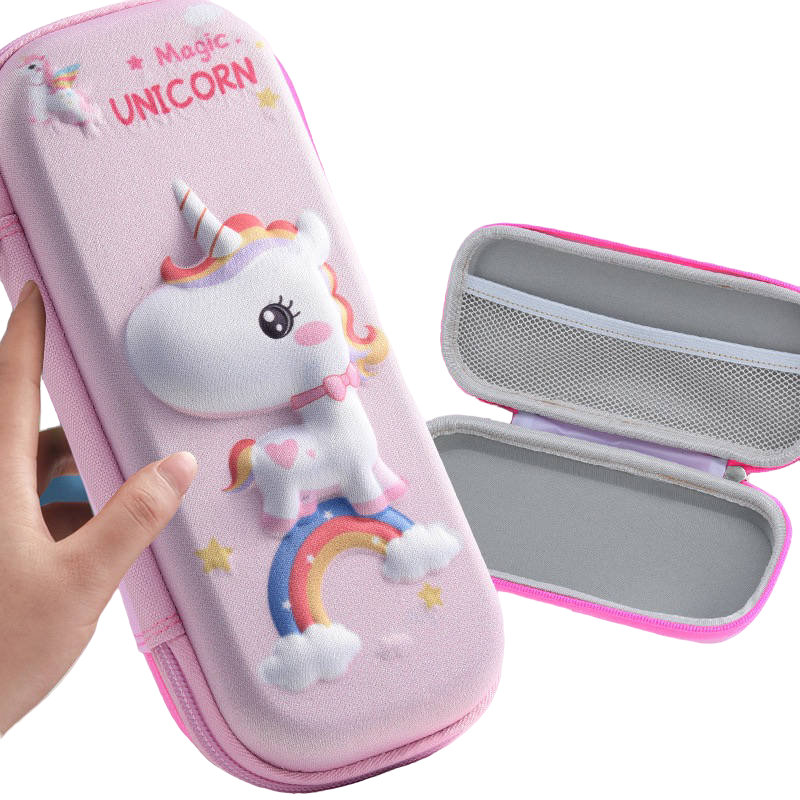 3D Unicorn Shape Pencil Pouch Pencil Case for Girls & Kids