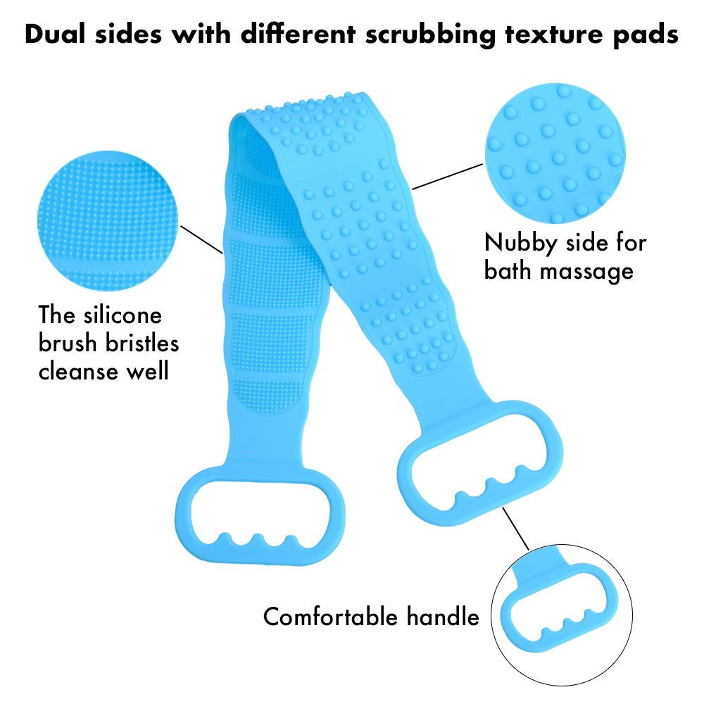 Silicone Body Scrubber Belt Double Side Shower Belt