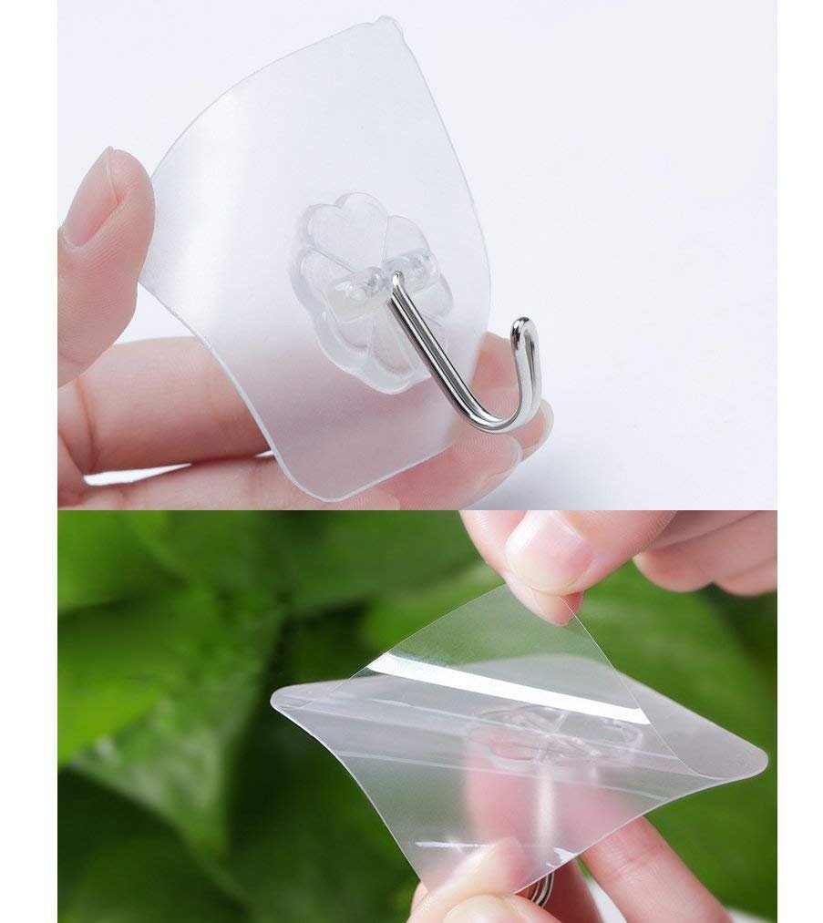 Pack of 10  Plastic Self Adhesive Hook