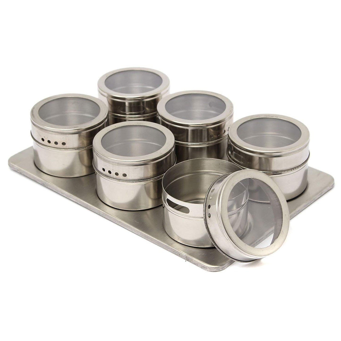 Stainless Steel Magnetic Spice Rack Spice Set (6 pcs)