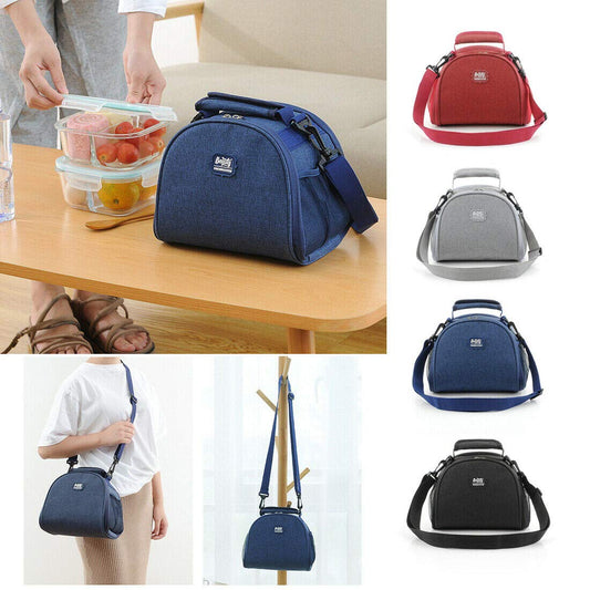 Insulated Canvas Box Tote Bag Thermal Cooler Food Picnic Bag