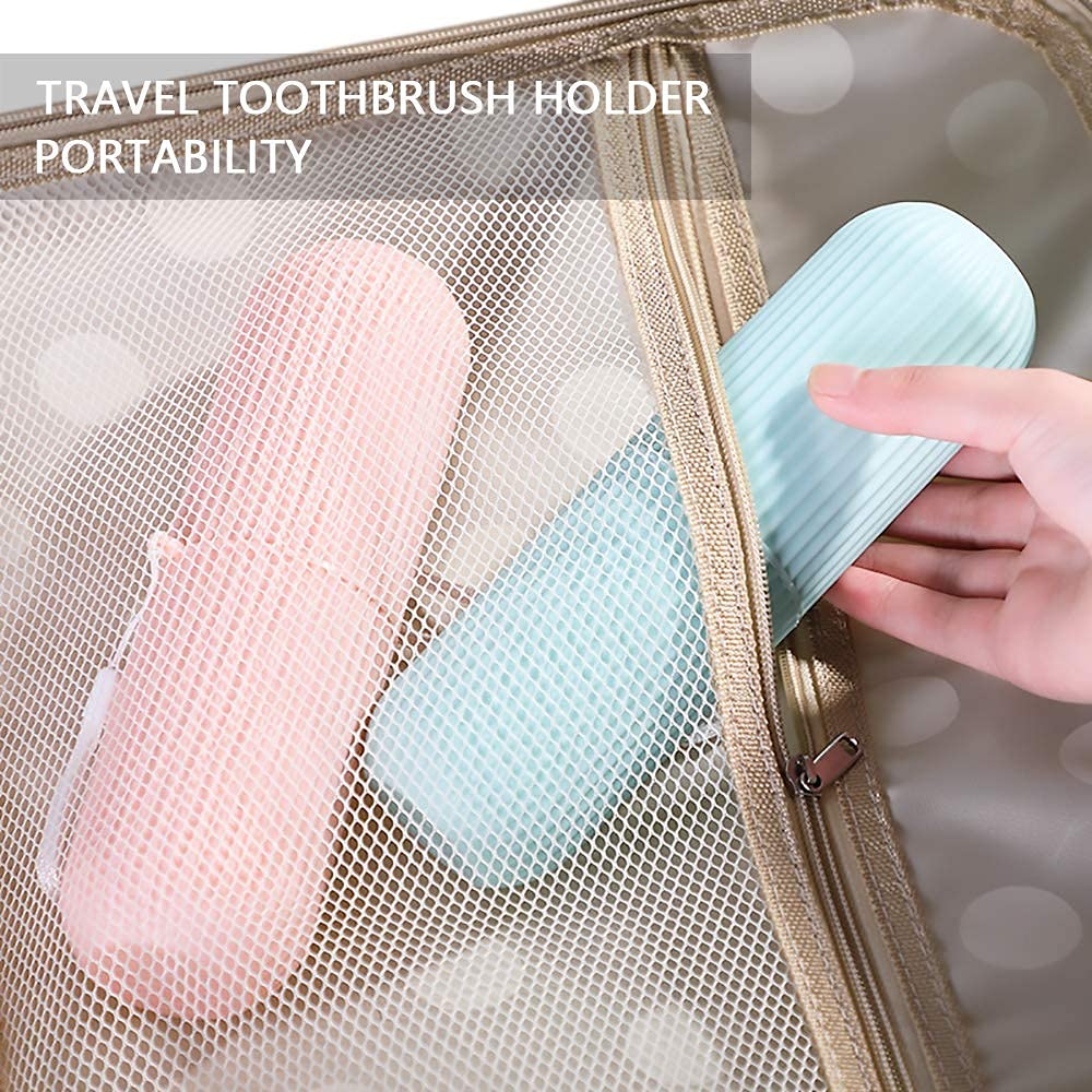 Set of 2 Portable Travel Toothbrush & Toothpaste Holder