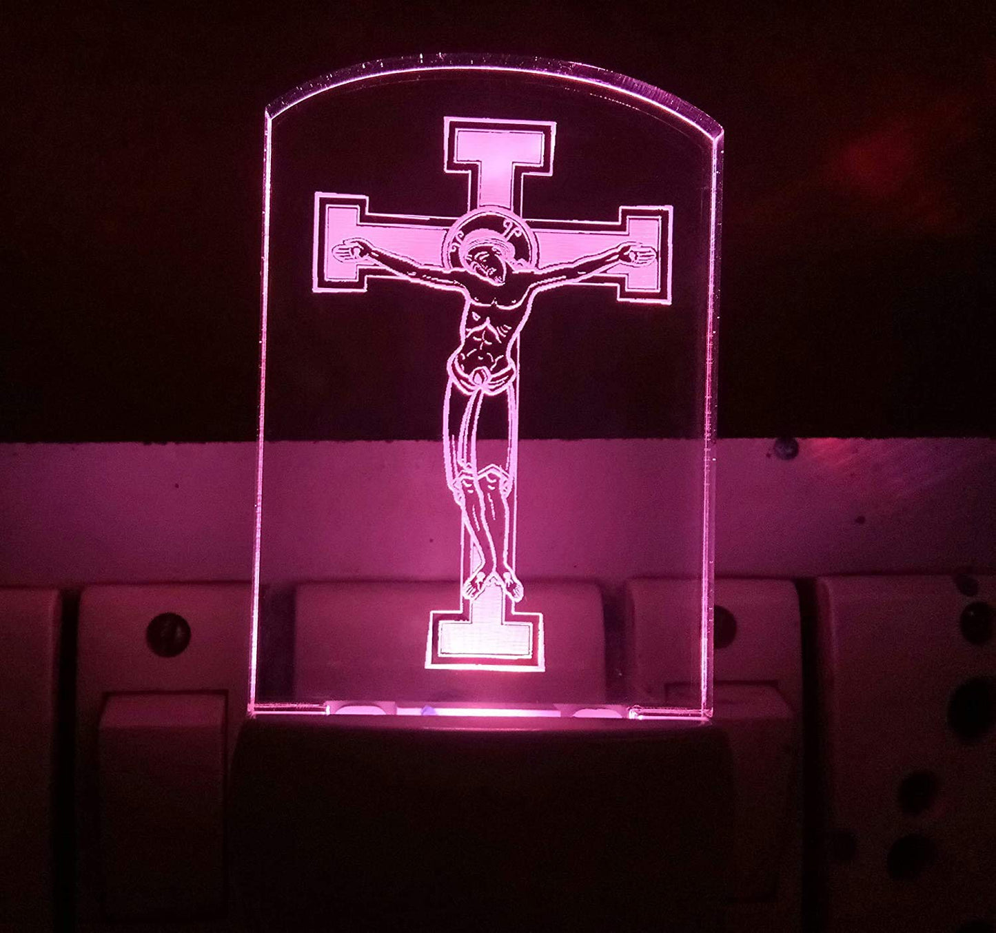 3D ”  Jesus Christ Cross ” Beautifully Colour Changing Lamp