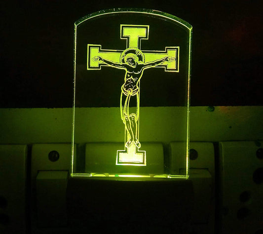 3D ”  Jesus Christ Cross ” Beautifully Colour Changing Lamp