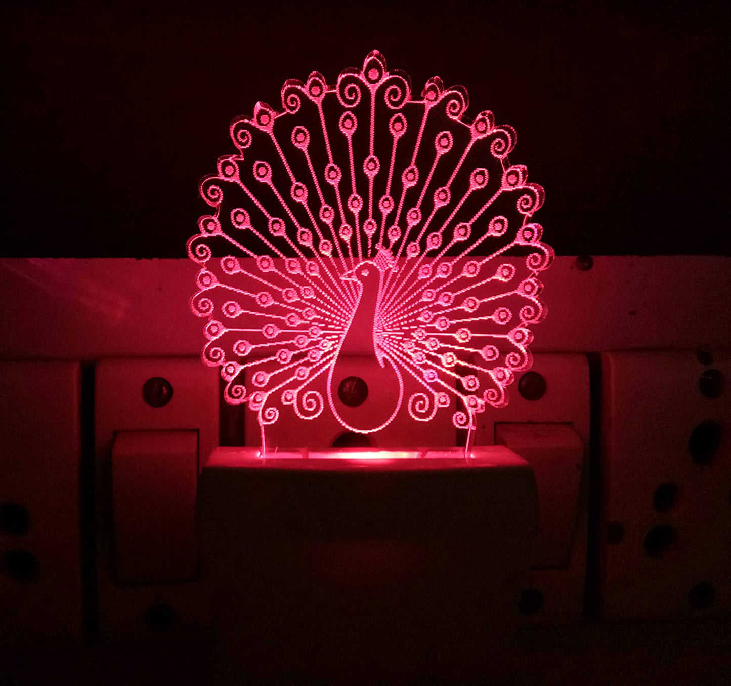 3D " Peacock " Beautifully Colour Changing Lamp