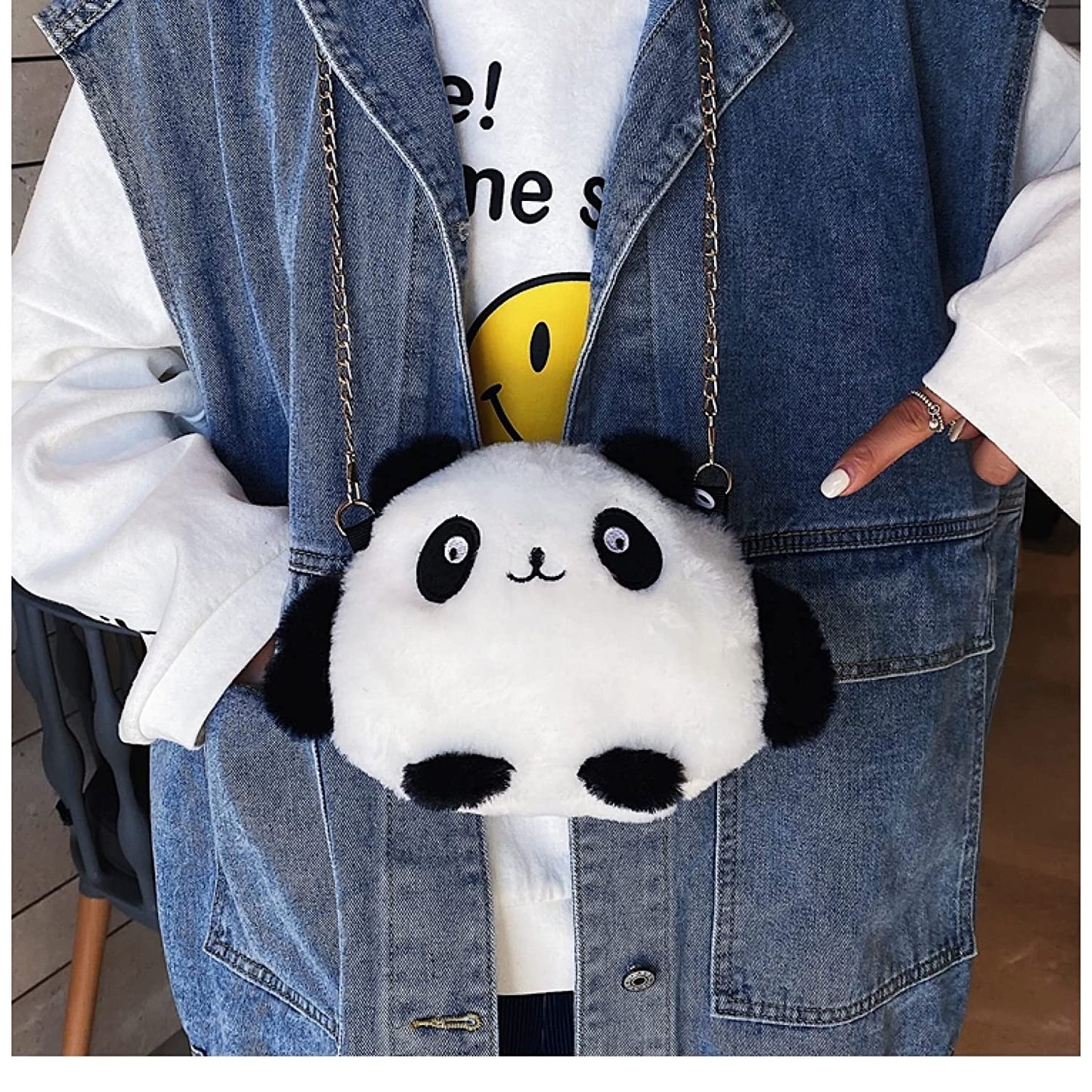 Cute Panda Purse Little Girls Crossbody Bag Fashion Mini Plush Shoulder Bag