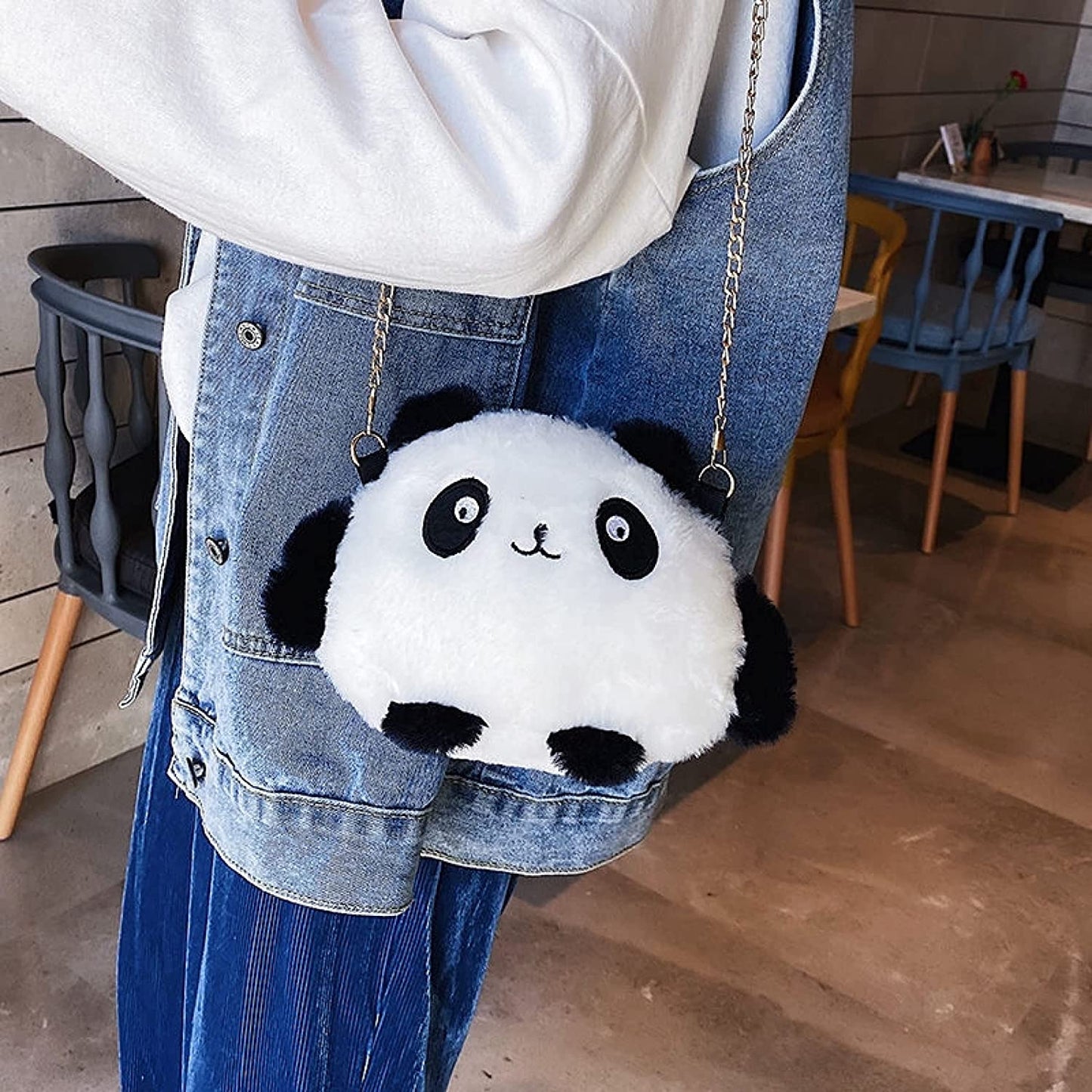 Cute Panda Purse Little Girls Crossbody Bag Fashion Mini Plush Shoulder Bag