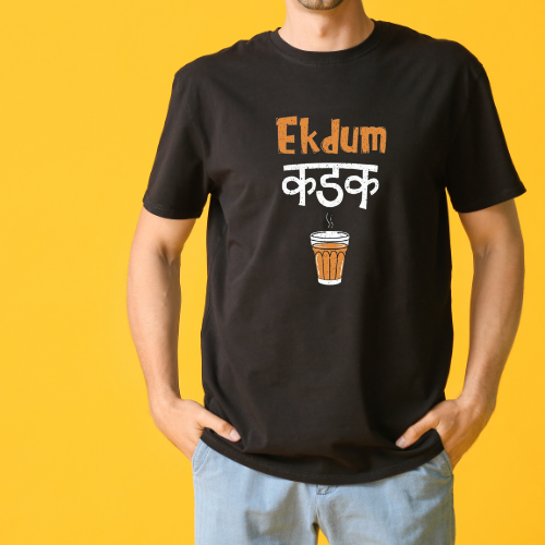Ekdum kadak Chai Half Sleeve T-shirt for Men