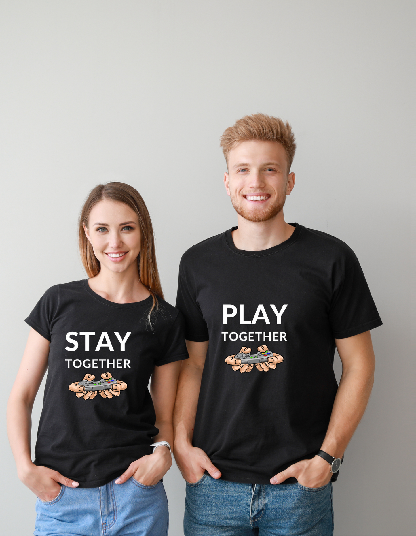 Stay together Couple Regular Fit Half-Sleeve T-Shirt