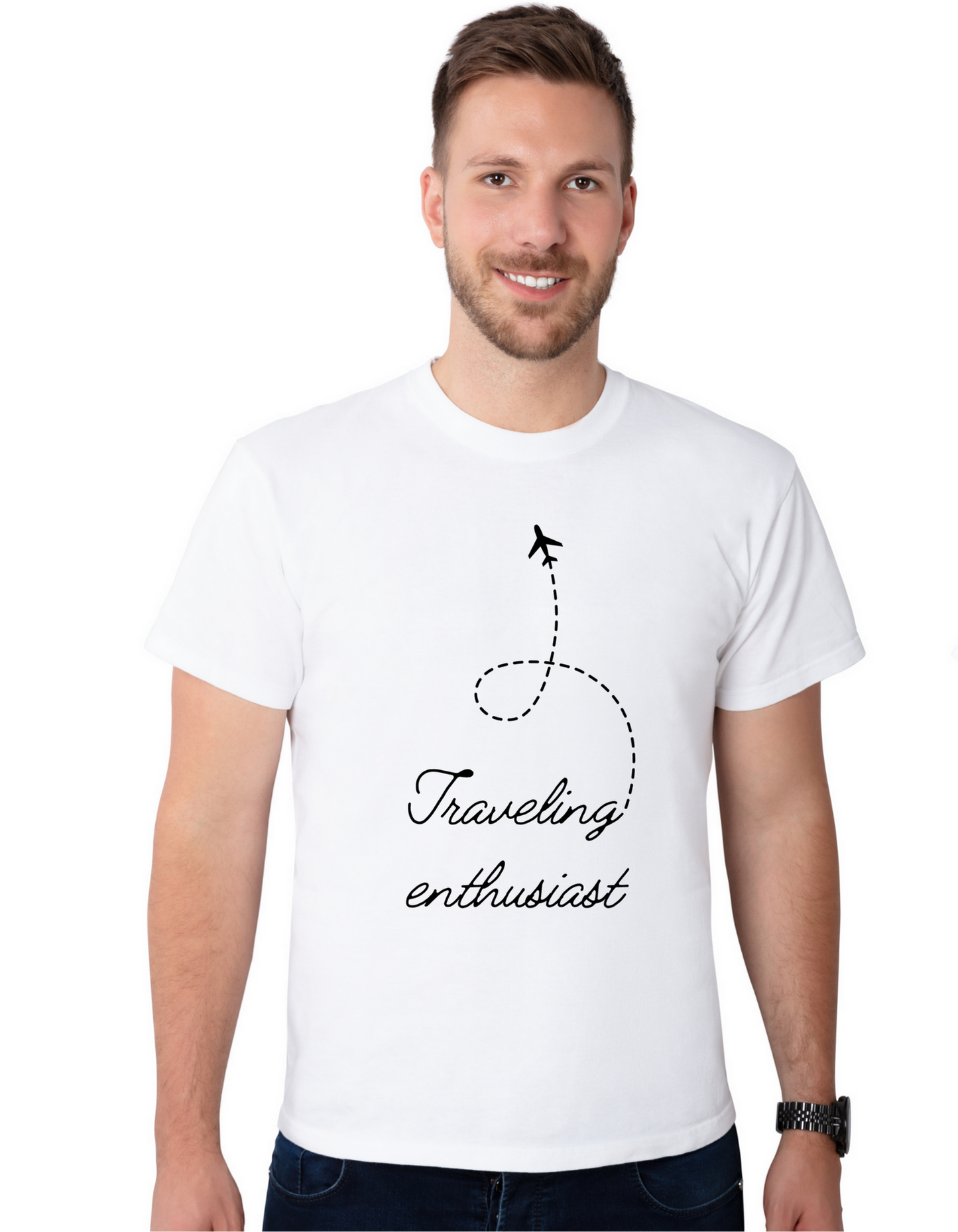 Traveling enthusiast Half Sleeve T-shirt for Men