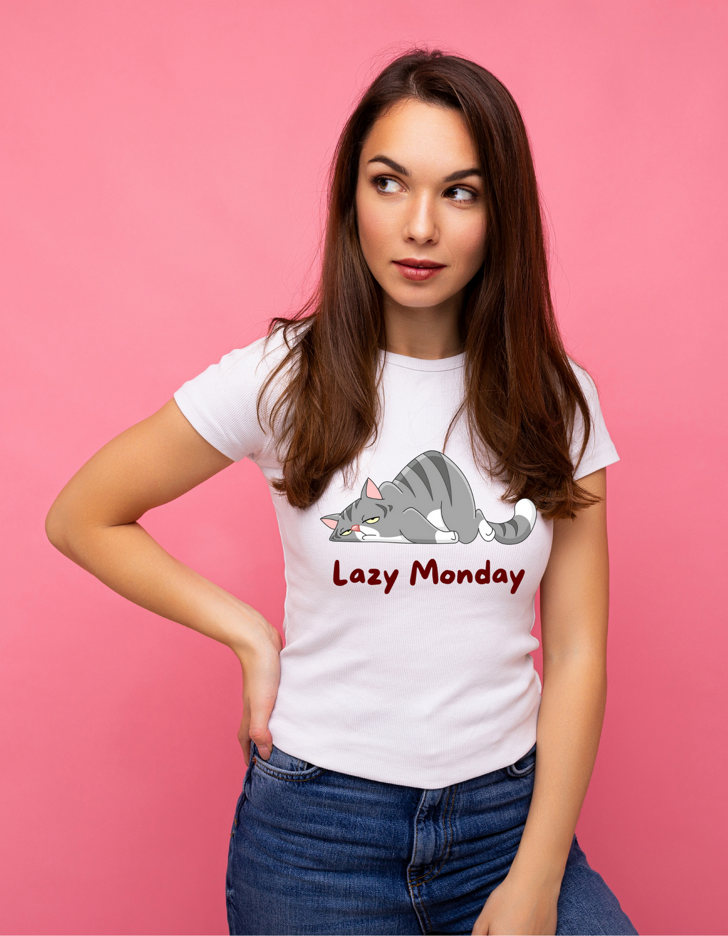 Lazy monday Half Sleeve T-shirt for Women