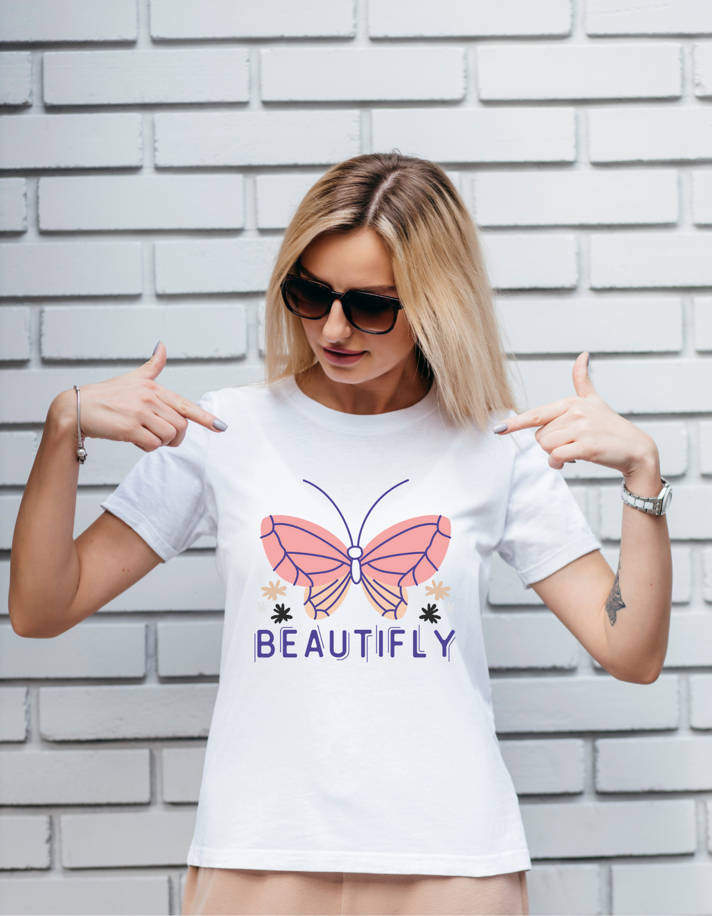 Beautifly Half Sleeve T-shirt for Women