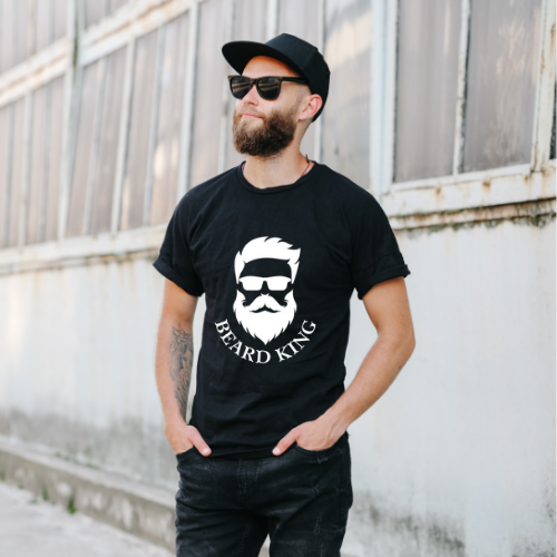 Beard King Half Sleeve T-shirt for Men