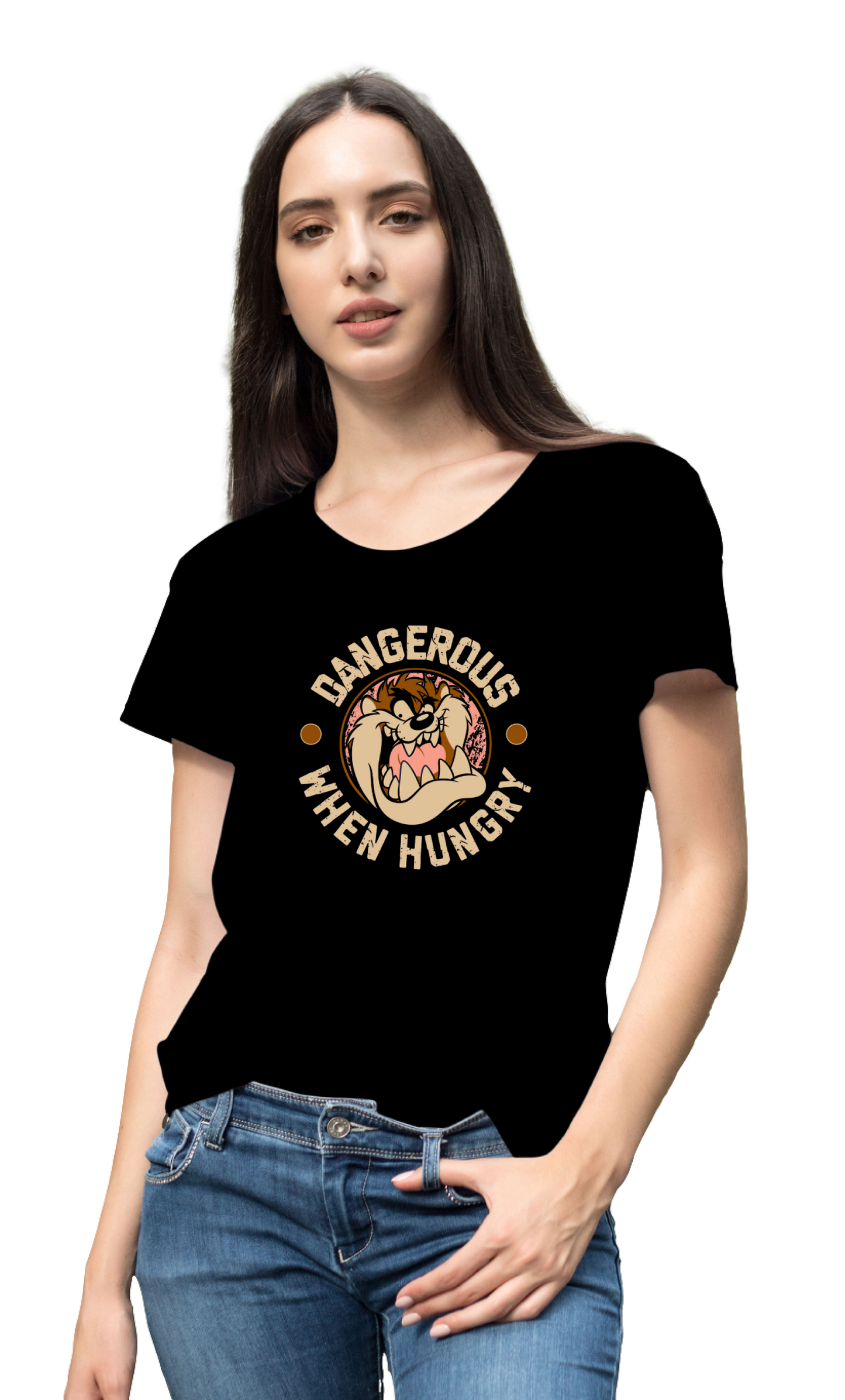 Dangeorus When Hungry  Half Sleeve T-shirt for Women