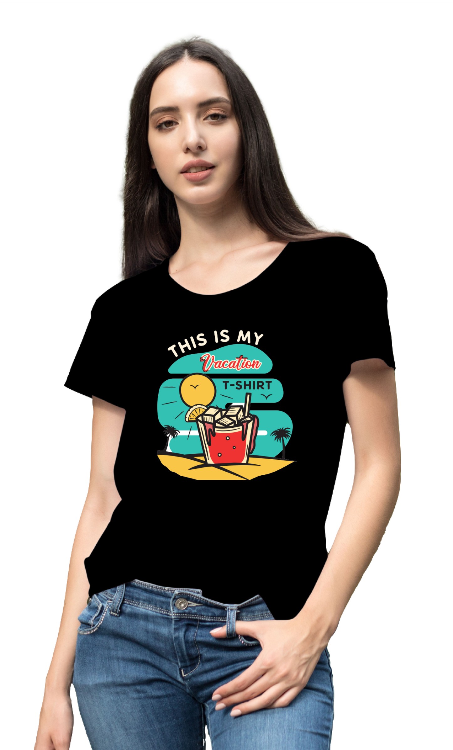 Vacation Mode  Half Sleeve T-shirt for Women